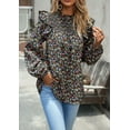 thumbnail image 3 of Womens Blouses and Tops Boho Floral Print Long Sleeve Shirts and Tops Loose Fit, 3 of 6