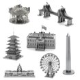 thumbnail image 3 of Modelo de metal ensamblado DIY, rompecabezas, construcción Arco del Triunfo, molino de viento holandés, torre de París, faro, 3 of 5