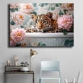 thumbnail image 5 of Mudket Leopard in Bathtub Canvas Wall Art, Framed Cheetah Print Bathroom Wall Decor, Cute Floral Animal Wall Art for Home, Ready to Hang - 12"L x 8"W, 5 of 10