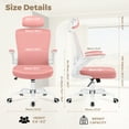 thumbnail image 3 of COOLHUT Office Chair Ergonomic Desk Chair, High Back Gaming Chair, Big and Tall Reclining Comfy Home Office Chair Lumbar Support Breathable Mesh Computer Chair Adjustable Armrests 400LBS, Pink, 3 of 12