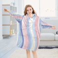 thumbnail image 5 of FORMRS Wearable Blanket Hoodie with Sleeves for Kids Cozy Flannel Sweatshirt, Abstract Pink, 5 of 7