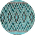 thumbnail image 1 of Ahgly Company Indoor Round Southwestern Light Blue Country Area Rugs, 7' Round, 1 of 4