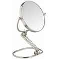 thumbnail image 2 of Jerdon 5 inch Diameter Folding Travel Mirror, 10X-1X Magnification, Travel Bag, Nickel Finish - Model MC450N, 2 of 5