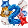 thumbnail image 5 of Baseball theme balloon 1st birthday party supplies with Baseball glove Balloon Red Blue star Red Blue confetti balloon Boy shower decoration Birthday party decorations, 5 of 10