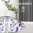thumbnail image 3 of 2Pcs Purple Floral Throw Pillow Case, Cute Lavender Flower Art Decor Pillow Covers, Bedroom Living Room Cushion Cover for Couch Sofa Bed, 18'''' x 18'''', Purple Floral-2, 3 of 6