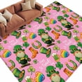 thumbnail image 2 of Saint Patrick's Day 5'x8' Area Rug for Living Room, Pink Gnomes Hat Boot Clovers Love Washable Non-Slip Rugs for Bedroom Nursery Dining Room, Low-Pile Kitchen Carpet Large Entryway Rugs, 2 of 9