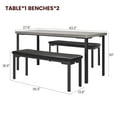 thumbnail image 2 of TROPOW Dining Table Set for 3,Compact Kitchen Table Set with 2 Upholstered Benches, Rectangle Modern Dining Table Chair for Small Spaces, Apartment,Gray, 2 of 8