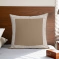 thumbnail image 4 of Brown Geometric Pillow Covers 20x20 Inch, White Greek Key Design Abstract Modern Art Linen Pillowcase with Invisible Zipper, Decorative Throw Pillow Covers Cushion Case for Couch Sofa Bed Living Room, 4 of 9