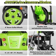 4200PSI Pressure Washer 4.0GPM Gas Power Washer 209CC Gas Powered Washing Machine Commercial High Pressure Washer with 25ft Hose&4 Nozzles for Patio Garden Yard Vehicle