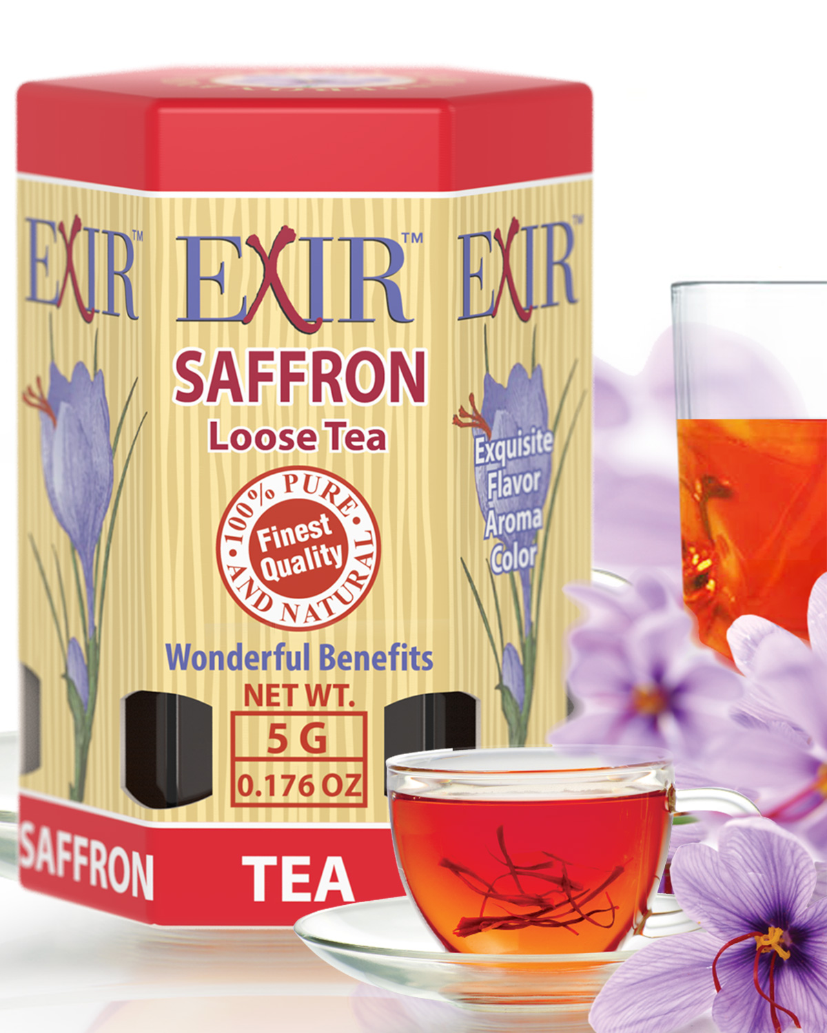 Exir Saffron Loose Tea, Pure Threads, Net 5g