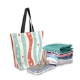 thumbnail image 2 of FORMRS Womens Canvas Tote Bag with Zipper Inner Pocket Shoulder Handbag, Light Blue Pattern, 2 of 7