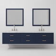 thumbnail image 5 of Castor 84 in W Blue Double Bath Vanity, Carrara Marble Top, Faucet Set, and 36 in Mirrors, 5 of 11