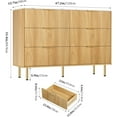 thumbnail image 2 of Commode Moderne Cannelée à 6 Tiroirs avec Poignées Dorées pour Chambre, Entrée, 2 of 2