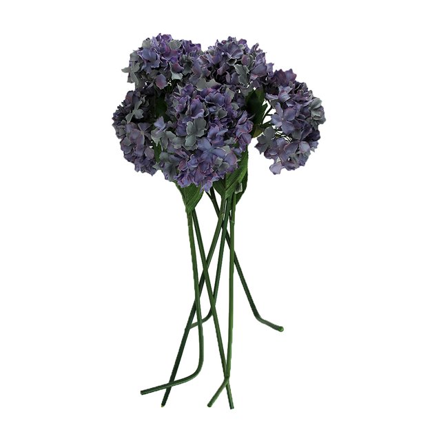 6 Piece Lavender Hydrangea Artificial Flower Stem Set