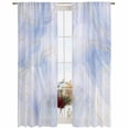 thumbnail image 2 of Sheer Curtains 84 Inches Long, Blue Ombre Marble Light Filtering Window Curtains for Living Room, Yellow Modern Geometric Abstract Art Rod Pocket Voile Sheer Curtain Drapes, 52"W x 84"L, 2 Panels, 2 of 8