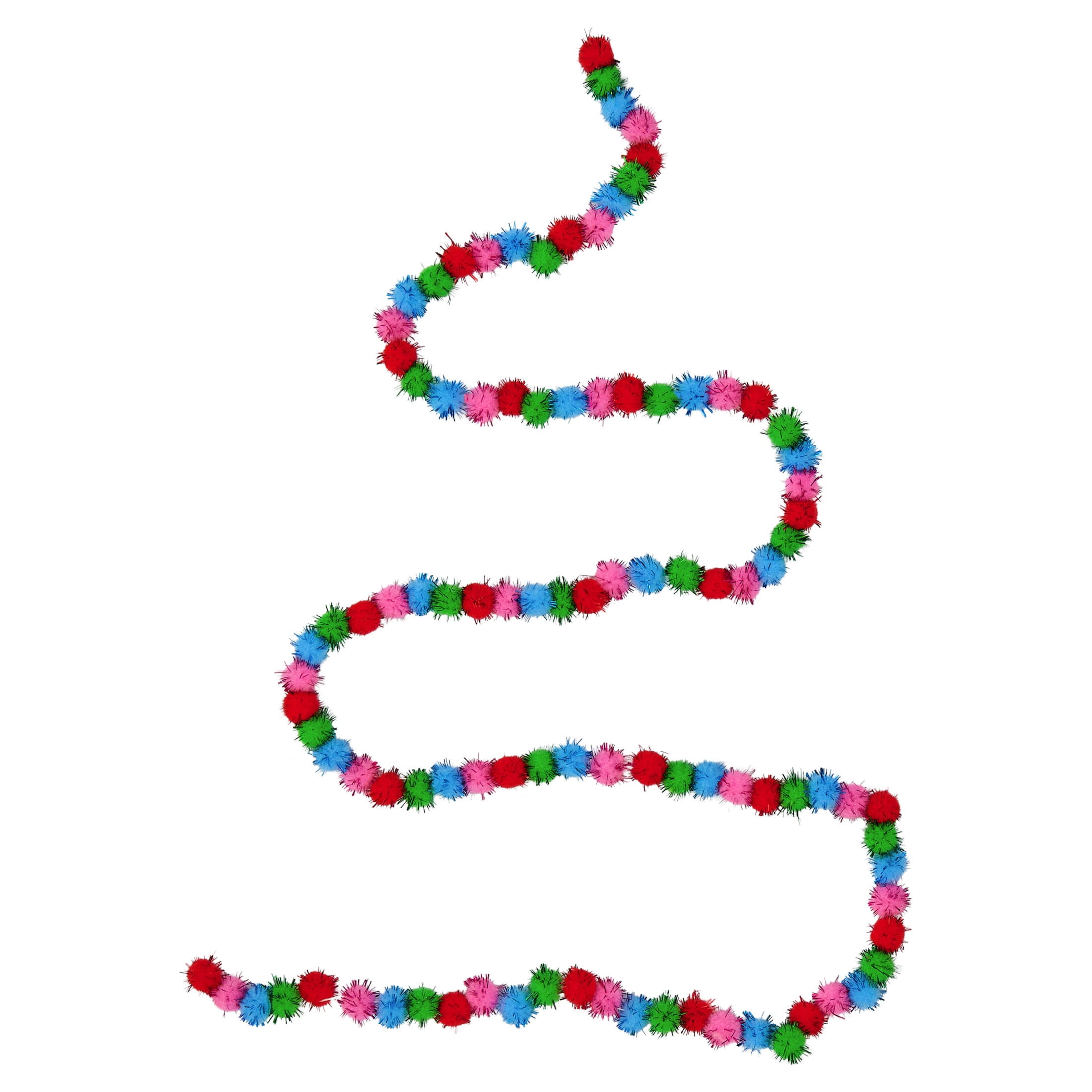 Pom-Pom Mini Christmas Garland, Multicolor, 4', by Holiday Time