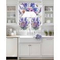 thumbnail image 3 of Spring Floral Swag Curtains for Living Room/Bedroom Windows, Farmhouse Purple Blue Flowers Kitchen Curtains and Valances Set 36 Inch Length, Light Filtering Swags Valance Curtain Panels, 3 of 5