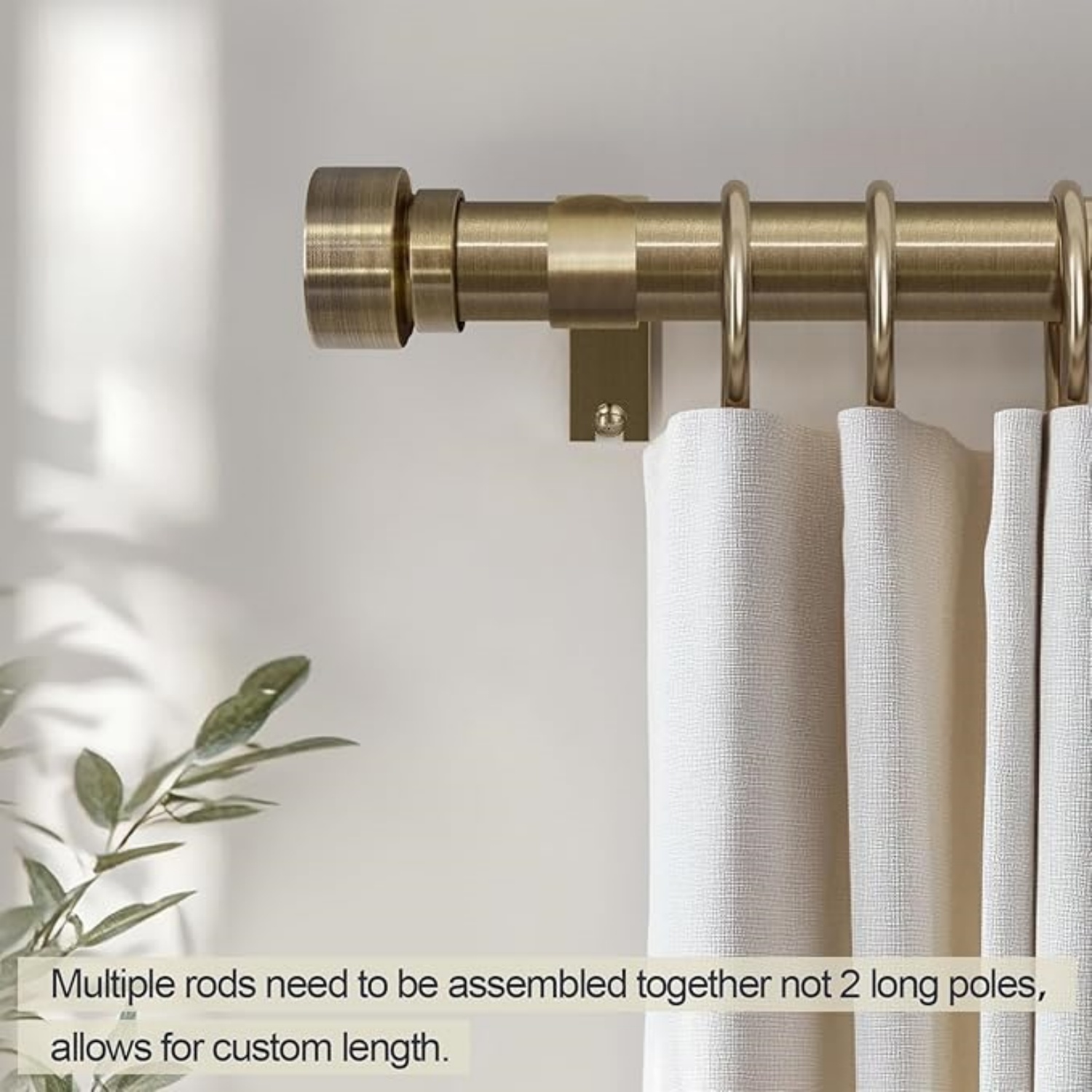 Antique Bronze Curtain Rods for Windows 66 to 120 Inches Adjustable Length Heavy Duty 1" Diameter Window Curtain Rod with Solid Metal Finials for Outdoor Farmhouse Bedroom Kitchen Living Room