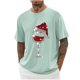 thumbnail image 1 of Camisas de Manga Larga para Hombres Imprimir Casual Cuello Redondo Blusa de Manga Corta, Camisas de Lino para Hombres, 1 of 3