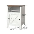 thumbnail image 5 of DreamCurship Farmhouse Nightstand, Rustic Side Table with Shelf for Small Space, White Bedside Table Set for Bedroom, Pure White & Brown, 5 of 8