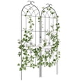 thumbnail image 1 of Outsunny 2 Pcs Garden Trellis for Climbing Plants, Outdoor Metal Trellis, 1 of 10