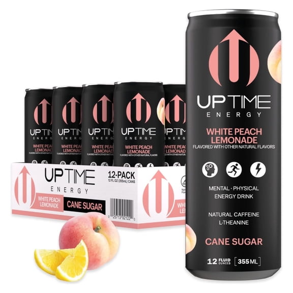 Energy Drink - Peach Lemonade, 12oz (12 Pack)