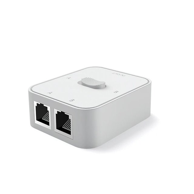 2 Port Gigabit Network switch RJ45 Switch Network Splitter Cable Extender 1000mbps Selector Power Free 2 Way adapter Connector 1000M 2Ports White