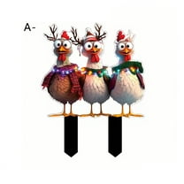 Cheapark 2D Flat Christmas Animal Garden Stakes - Outdoor Ground Decor, Festive Reindeer & Snowman Props for Yard & Holiday Gifts