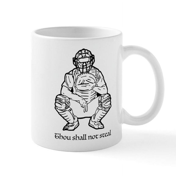 CafePress - Thou Shall Not Steal - 11 oz Ceramic Mug - Novelty Coffee Tea Cup