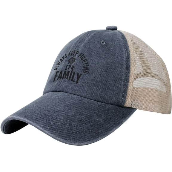 Always Keep Fighting Supernatural Vintage Mesh Hat Dad Hats Trendy Caps Black