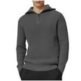 thumbnail image 2 of Donemore Men Solid-Color Knitted Elastic Sweater Zipper Long Sleeve High-neck Lapel Turtleneck Sweater, 2 of 6