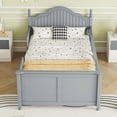 thumbnail image 4 of Mirightone Wood Twin Size Bed Frame with Detachable Rails,&nbsp;Low Platform Bed with Headboard and Footboard, Gray, 4 of 7