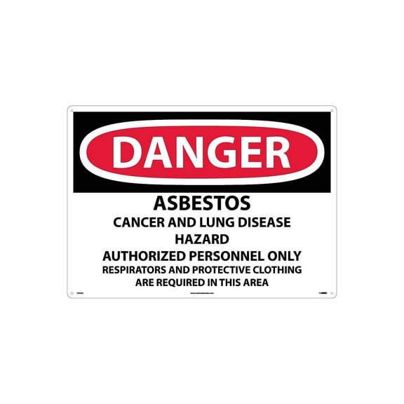 National Marker Danger Asbestos Cancer And Lung Disease Hazard 20X28 .040 Aluminum Danger Sign D95AD