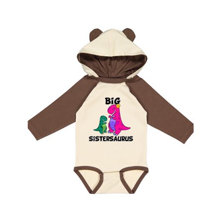 

Inktastic Big Sistersaurus Gift Baby Girl Long Sleeve Bodysuit