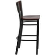 thumbnail image 4 of Emma + Oliver Black Metal Cutout Back Barstool, Wood Back & Seat, 4 of 6