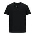 thumbnail image 2 of fatyb Men's V Neck Short Sleeve Casual Shirts with Pocket Lightweight Summer Button T Shirts for Men, 2 of 5