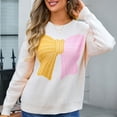 CaiJunJia No Boundaries Sweaters,Women Pullover Colour Block Fashion