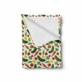 thumbnail image 2 of Vegetable Soft Flannel Fleece Throw Blanket, Vegetarian Cartoon Arrangement Pickle Onion and Tomatoes on Off White Backdrop, Cozy Plush for Indoor and Outdoor Use, 70" x 90", Multicolor, by Ambesonne, 2 of 6