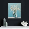 thumbnail image 4 of COMIO Framed White Floral Canvas Wall Art For Living Room, Hand-Painted Flower Oil Painting On Cavas for Bedroom, Modern Flower Picture Home Decoration Ready to Hand, 4 of 4