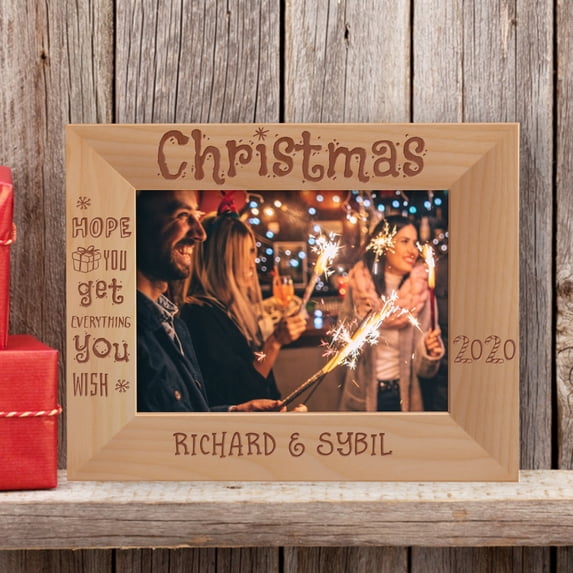 Hope You Get Everything You Wish Personalized Wooden Frame-7" x 5" Brown Horizontal