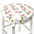 thumbnail image 3 of Hirioo Tulips Flowers for Round Bar Stool Seat Covers Washable Stool Cushion Slipcover Elastic Bar Chair Covers for 12-14 Inch Chair-13 inch, 3 of 7