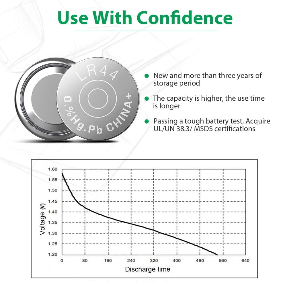 LiCB 20 Pack LR44 AG13 357 303 SR44 Battery 1.5V Button Cell Batteries