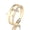 Gold, variant on 18k Yellow Gold Plated Adjustable Cross Ring with Crystal