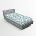 thumbnail image 2 of Ambesonne Skull Fitted Sheet, Sketchy Skeleton Heads Print, Twin Size, White and Sky Blue, 2 of 5