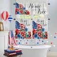 thumbnail image 4 of Independence Day Kitchen Curtains Valances 3 Piece Set, USA Flag Red Blue Flower Rod Pocket Tier Curtain and Valance Drapes for Small Window 36 Inch Length for Bedroom Cafe, 4 of 9