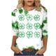 thumbnail image 3 of TaTaai Women's Fashion St. Patrick's Day Unstructured Print Loose Casual Round Neck 3/4 Sleeve T-Shirt Pullover Gift, 3 of 5