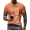 thumbnail image 5 of 250th Anniversary USA Shirts Men Short Sleeve T Shirts Casual American Flag Print Pullover 4th of July Celebration Party Tops Independence Day Patriotic Crew Neck 1776-2026 Tees Saffron M, 5 of 5