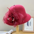 thumbnail image 2 of Dyfzdhu Women Autumn Winter Flowers Round Top Casual Fisherman Bucket Cap Small Bowler Hat, 2 of 2
