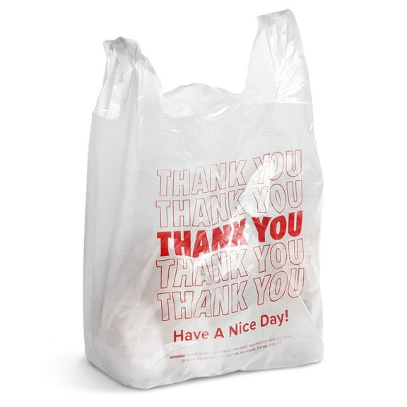AMZ Supply Thank You Plastic Bags 6x3x12 T-Shirt Bags Thickness 0.65 Mil Shopping Bags Pack of 2000