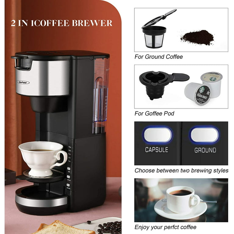 SIFENE Single Serve Coffee Maker, 3 in 1 Coffee Machine, Personal